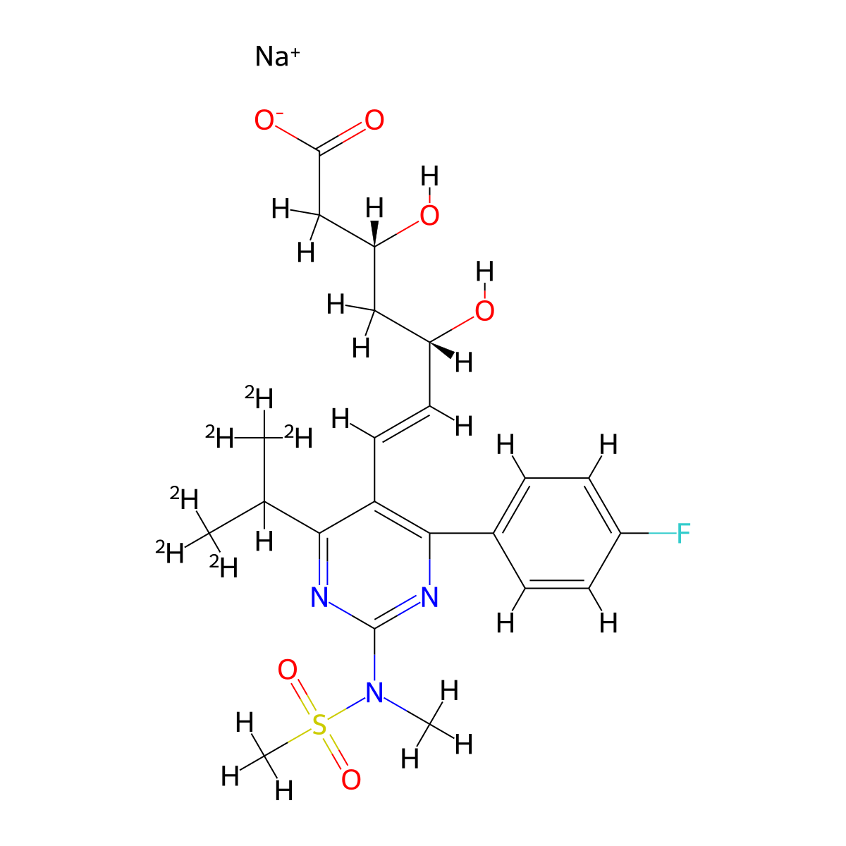 Rosuvastatin (D6 Sodium) molecular structure, CAS 2070009-41-3