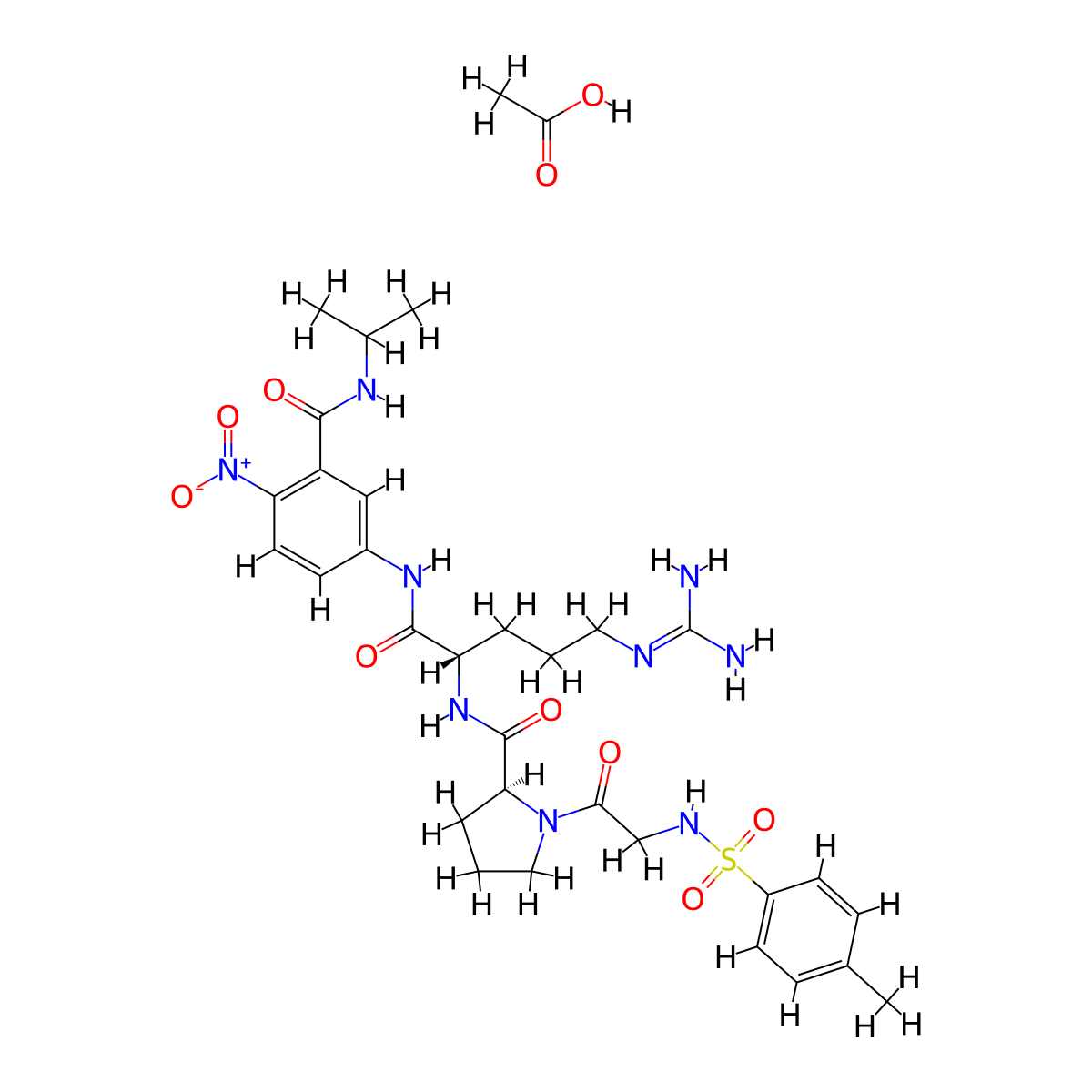 Tos-Gly-Pro-Arg-ANBA-IPA acetate molecular structure, CAS 2070009-46-8