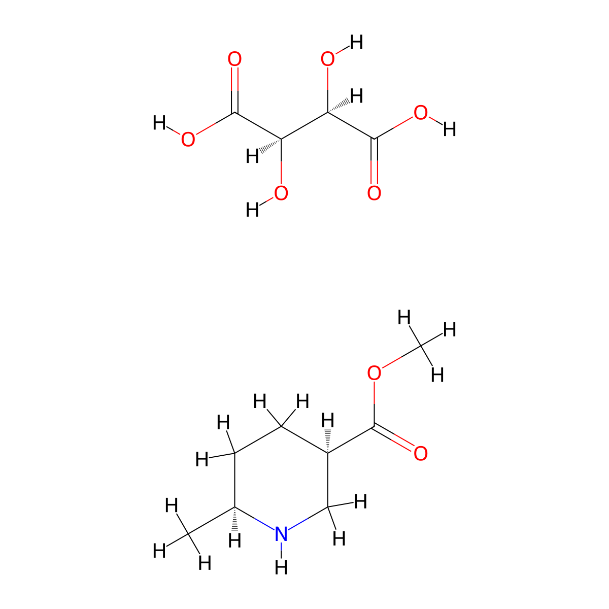 (3R,6S)-methyl 6-methylpiperidine-3-carboxylate (2R,3R)-2,3-dihydroxysuccinate molecular structure, CAS 2070009-48-0