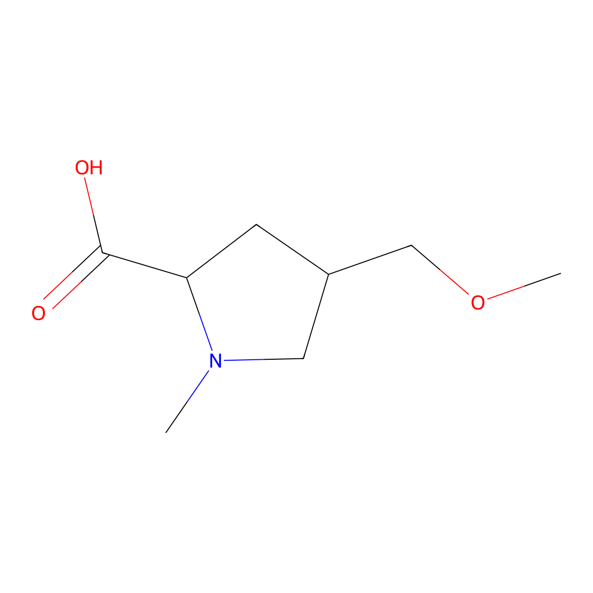 4-(Methoxymethyl)-1-methylpyrrolidine-2-carboxylic acid molecular structure, CAS 2070009-53-7