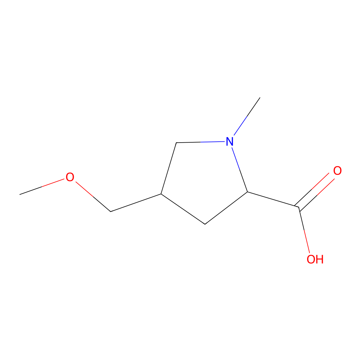 4-(Methoxymethyl)-1-methylpyrrolidine-2-carboxylic acid molecular structure, CAS 2070009-53-7