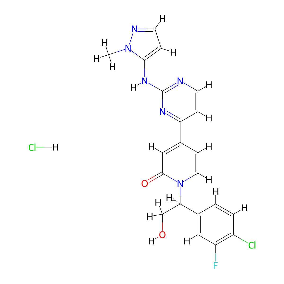Ravoxertinib hydrochloride molecular structure, CAS 2070009-58-2