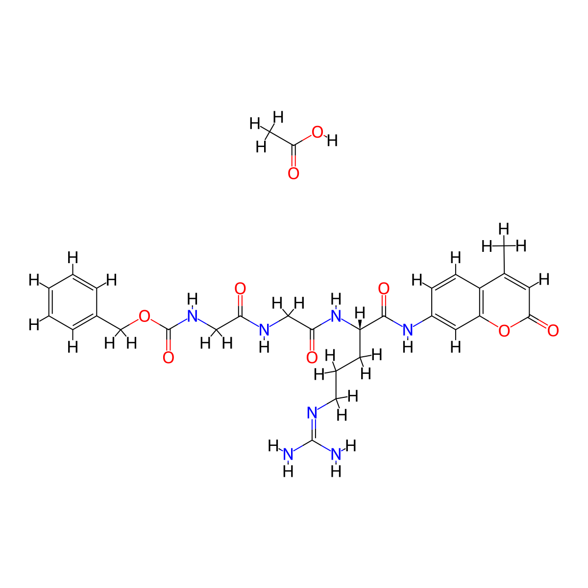 Z-Gly-Gly-Arg-AMC acetate molecular structure, CAS 2070009-61-7