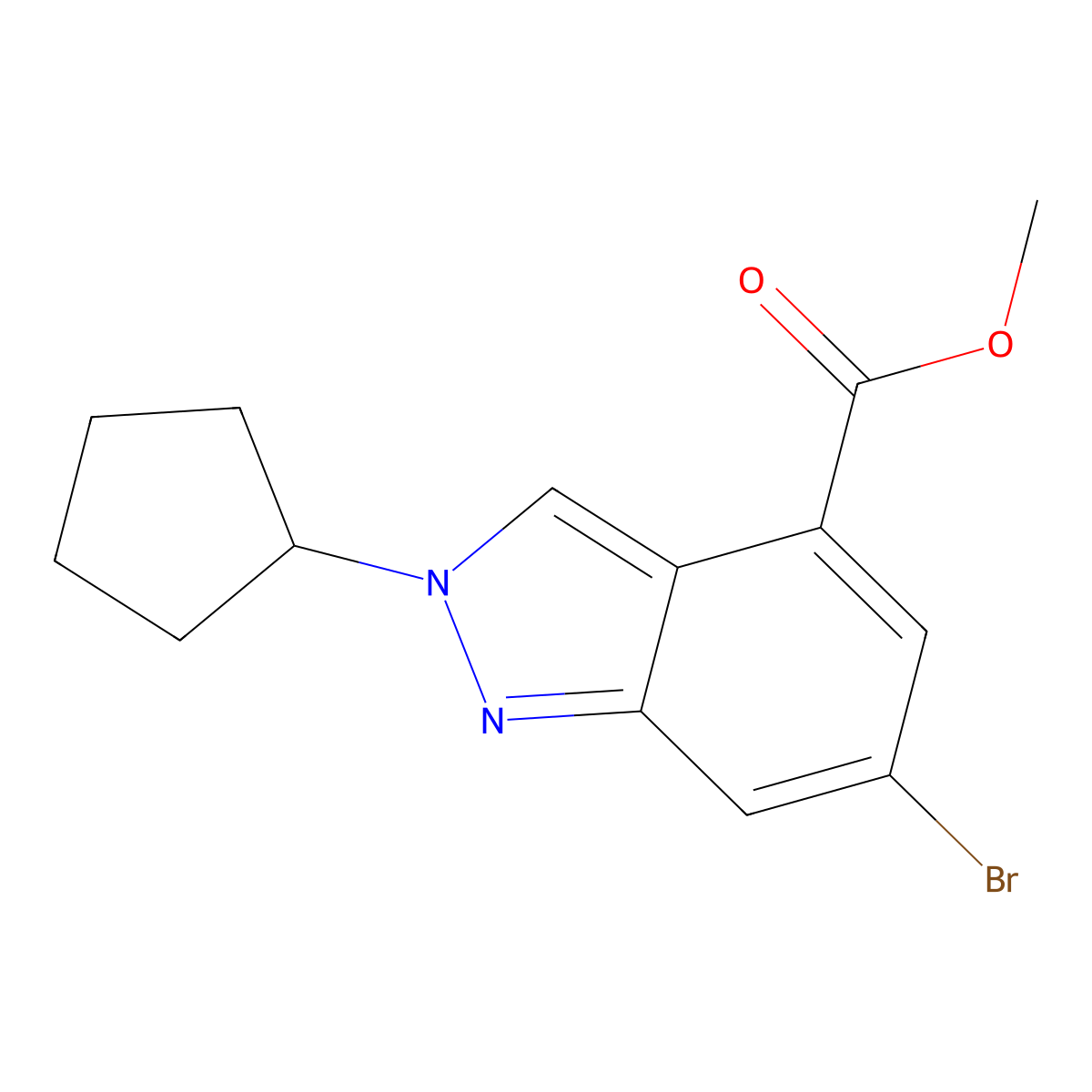 methyl 6-bromo-2-cyclopentyl-2H-indazole-4-carboxylate molecular structure, CAS 2070014-74-1