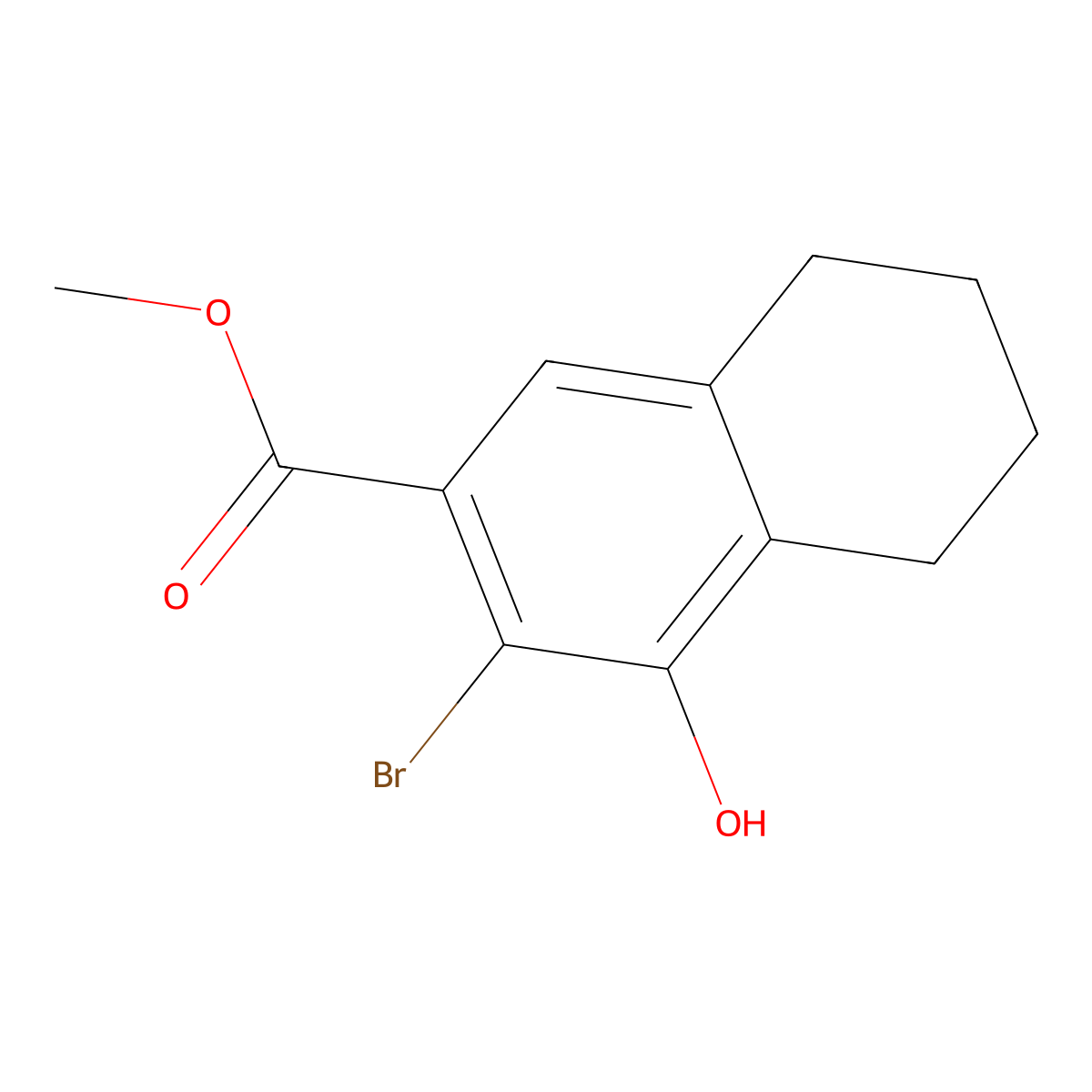 Methyl 3-bromo-4-hydroxy-5,6,7,8-tetrahydronaphthalene-2-carboxylate molecular structure, CAS 2070014-76-3