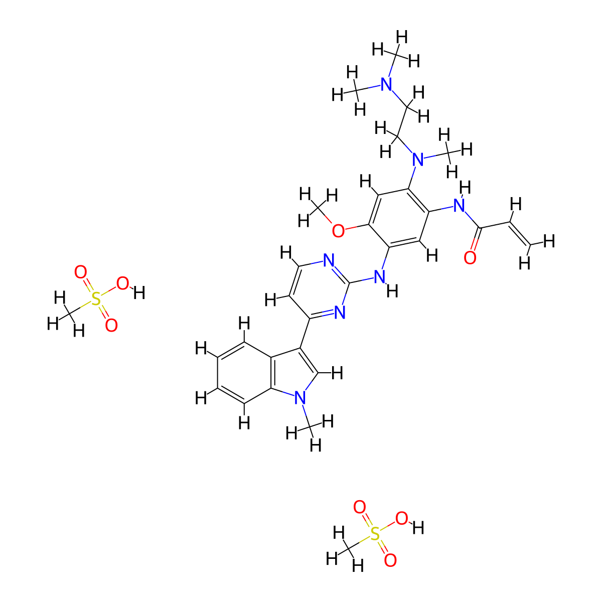 Osimertinib (dimesylate) molecular structure, CAS 2070014-82-1