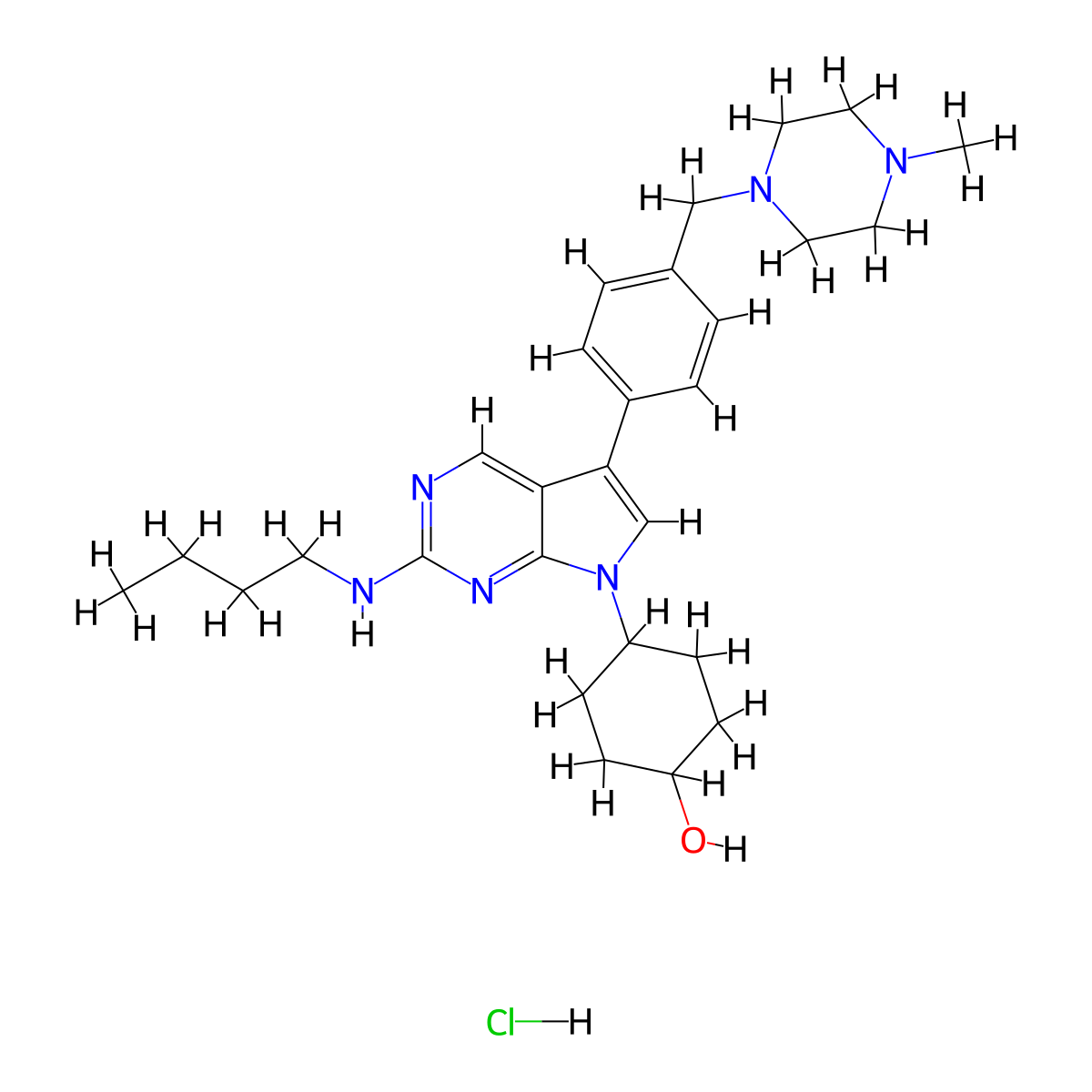 UNC2025 hydrochloride molecular structure, CAS 2070015-17-5