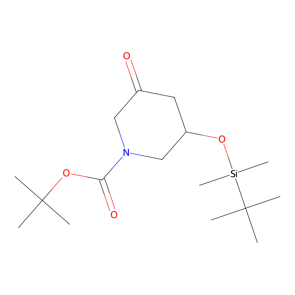 Tert-butyl 3-((tert-butyldimethylsilyl)oxy)-5-oxopiperidine-1-carboxylate molecular structure, CAS 2070015-35-7