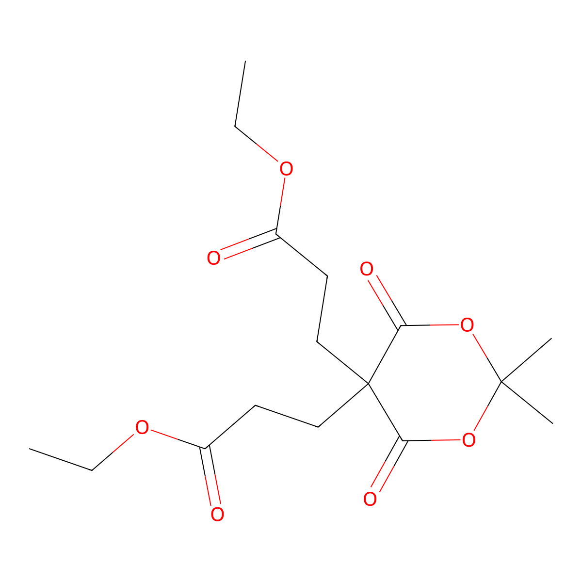 Diethyl 3,3'-(2,2-dimethyl-4,6-dioxo-1,3-dioxane-5,5-diyl)dipropanoate molecular structure, CAS 2070015-38-0