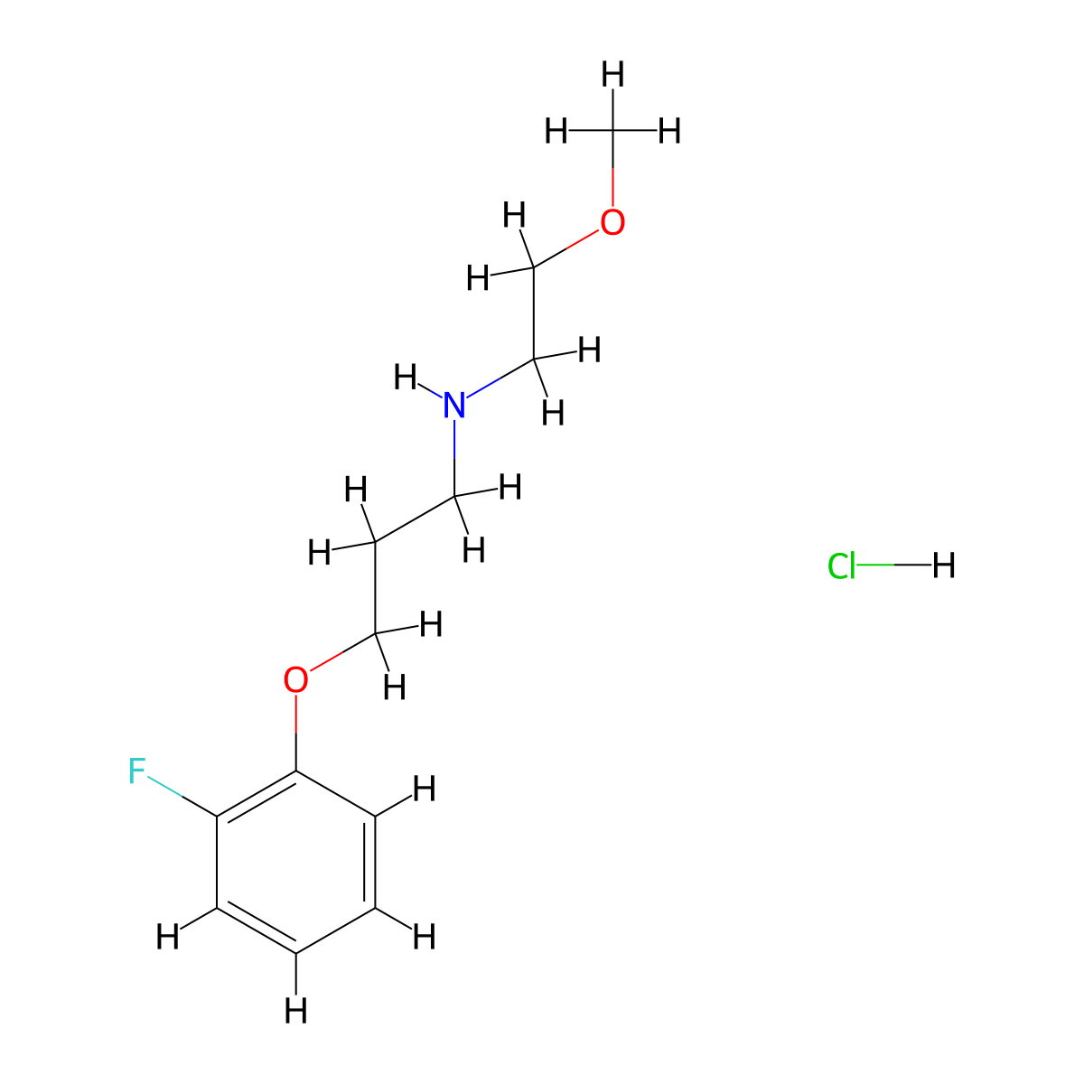 3-(2-fluorophenoxy)-N-(2-methoxyethyl)propan-1-amine hydrochloride molecular structure, CAS 2070015-40-4