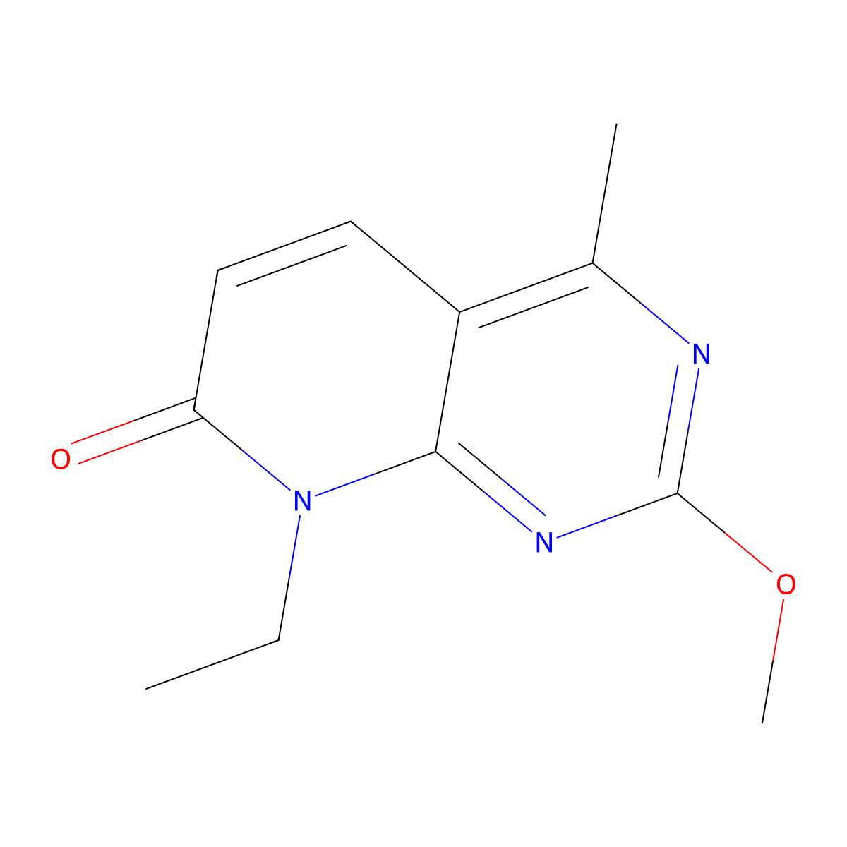8-ethyl-2-methoxy-4-methylpyrido[2,3-d]pyrimidin-7(8H)-one molecular structure, CAS 2070015-42-6