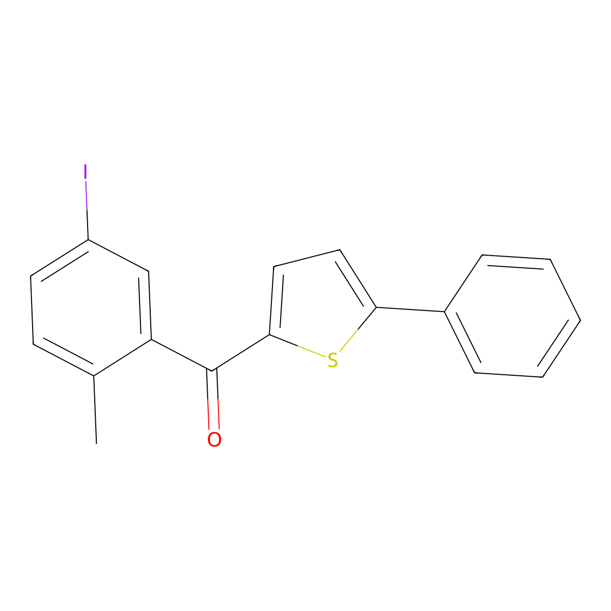 (5-Iodo-2-methylphenyl)(5-phenylthiophen-2-yl)methanone molecular structure, CAS 2070015-44-8