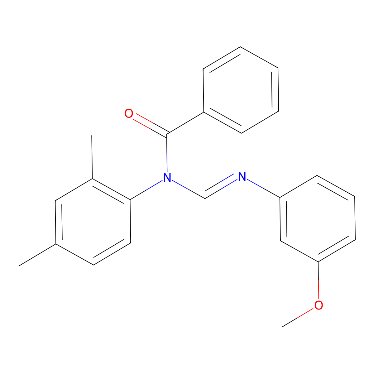 N-(2,4-Dimethylphenyl)-N-((3-methoxyphenylimino)methyl)benzamide molecular structure, CAS 2070018-28-7