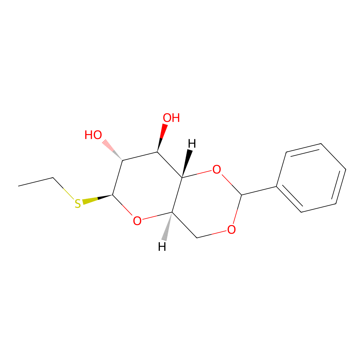 Ethyl 4,6-o-benzylidene-1-thio-beta-d-glucopyranoside molecular structure, CAS 20701-61-5