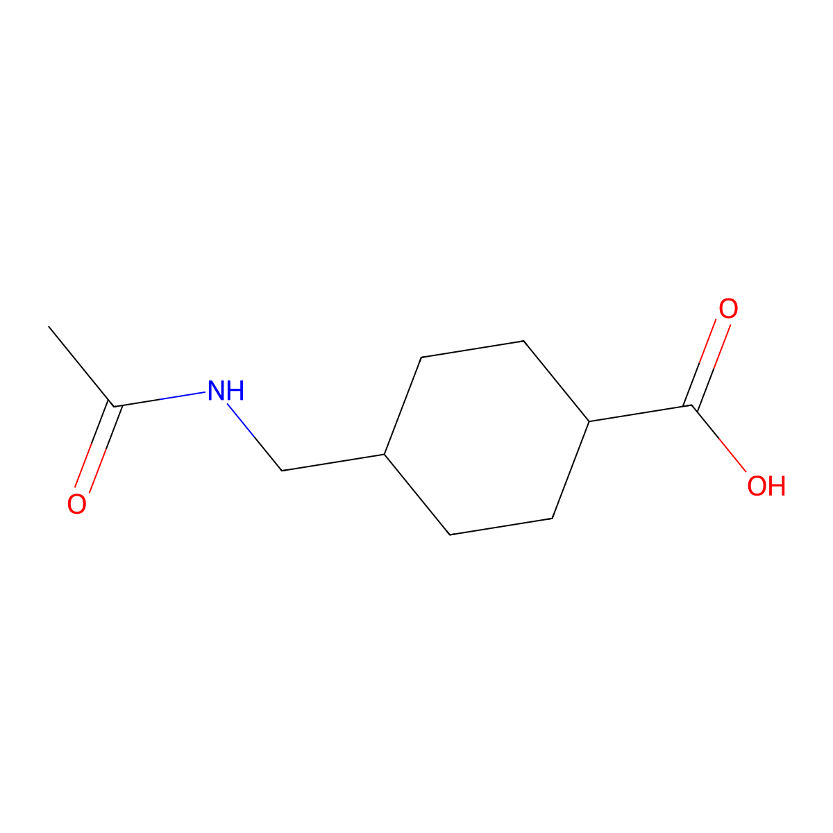 4-[(Acetylamino)methyl]cyclohexanecarboxylic acid molecular structure, CAS 20704-66-9