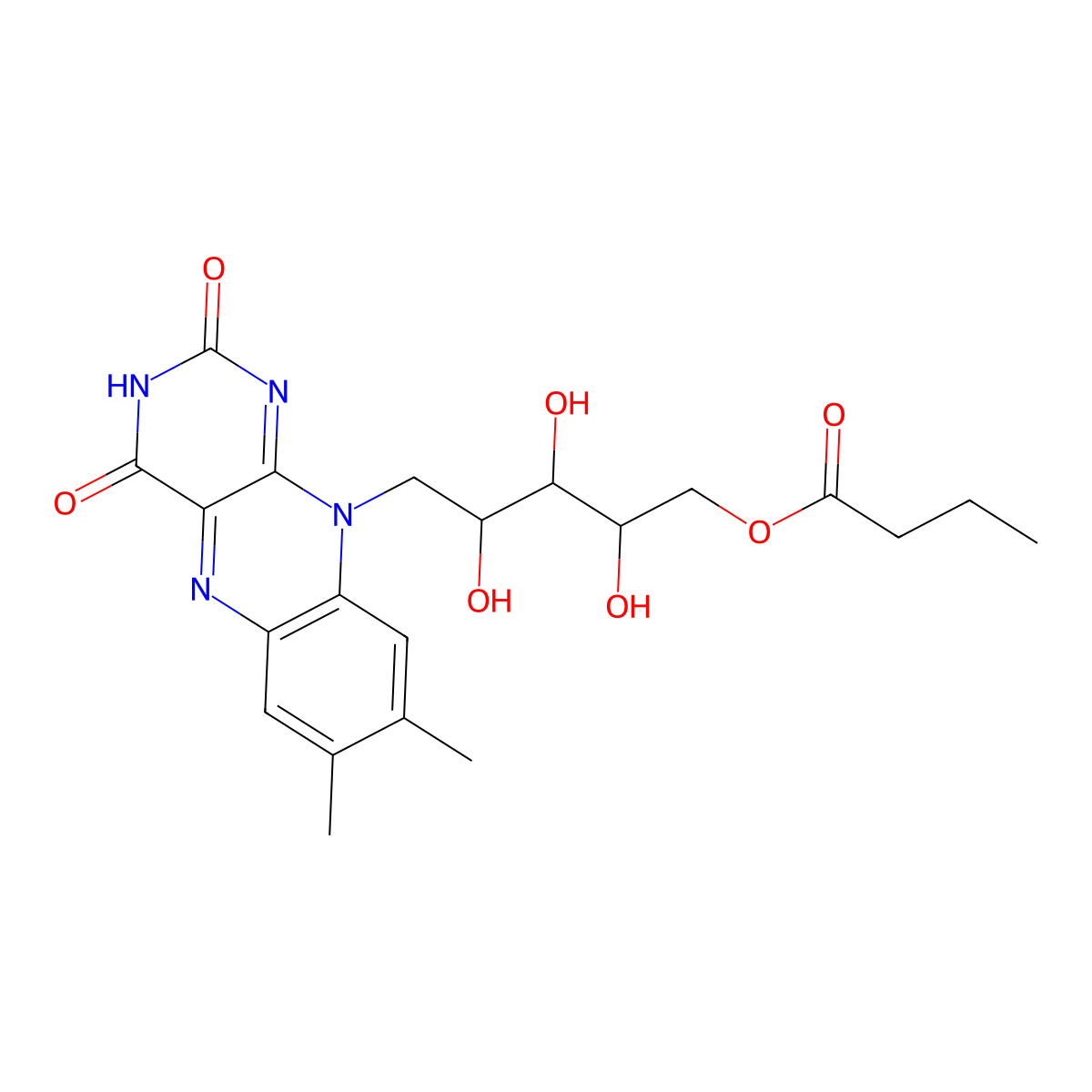Riboflavin-5'-monobutyrate molecular structure, CAS 20704-80-7