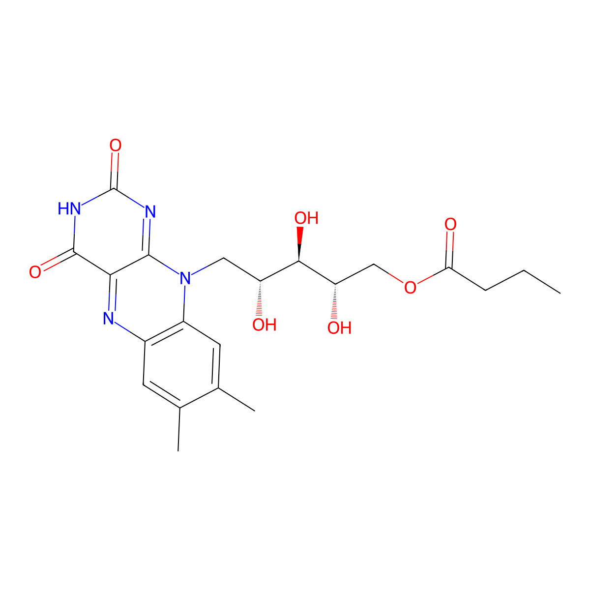Riboflavin-5'-monobutyrate molecular structure, CAS 20704-80-7