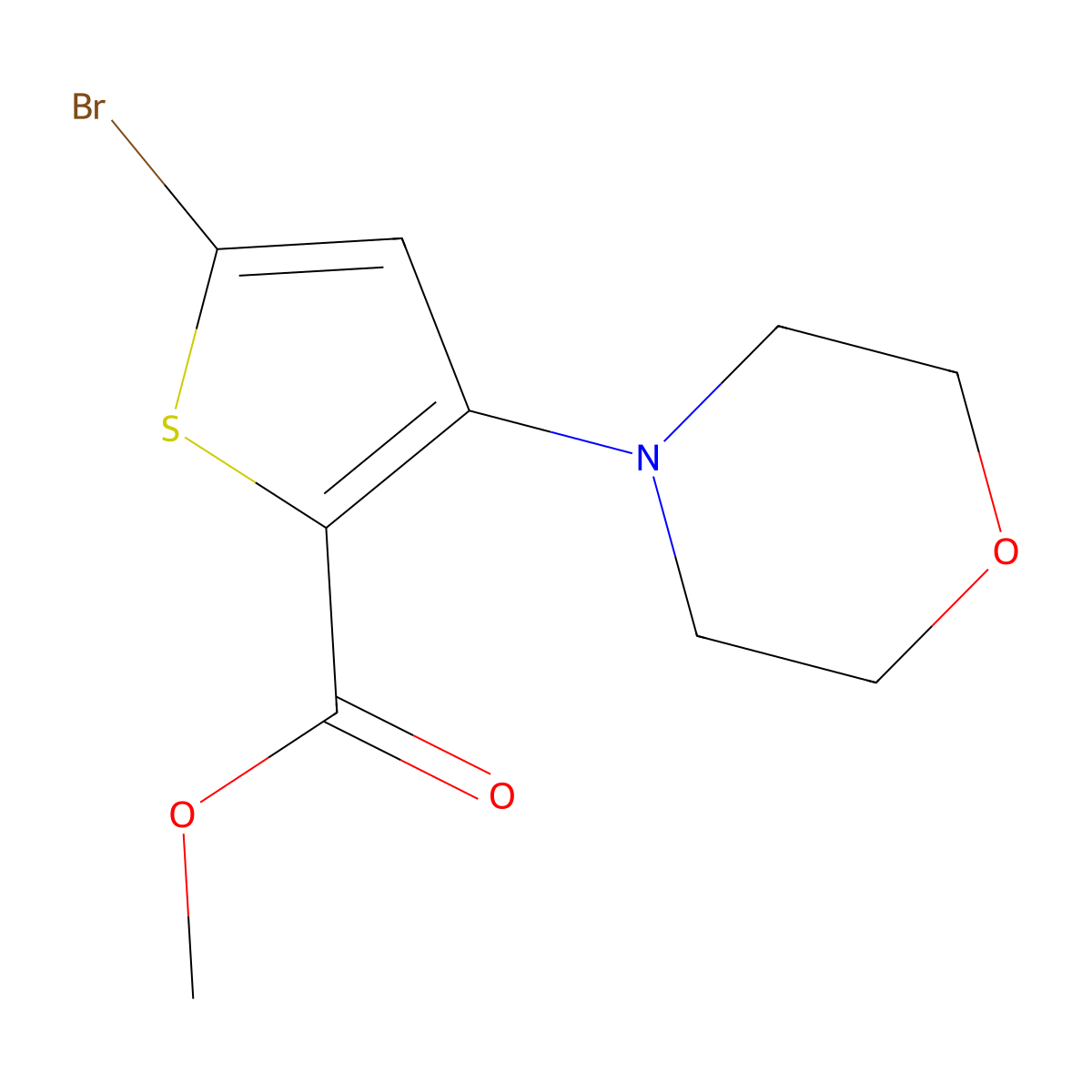 Methyl 5-bromo-3-morpholinothiophene-2-carboxylate molecular structure, CAS 2070856-54-9