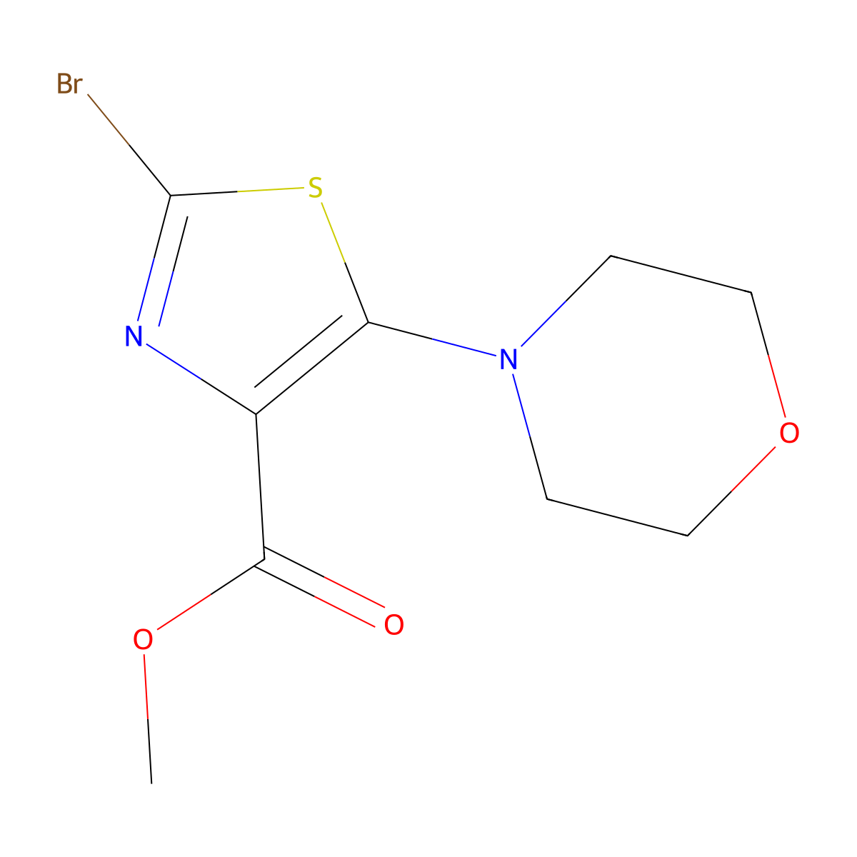 Methyl 2-bromo-5-morpholinothiazole-4-carboxylate molecular structure, CAS 2070857-24-6
