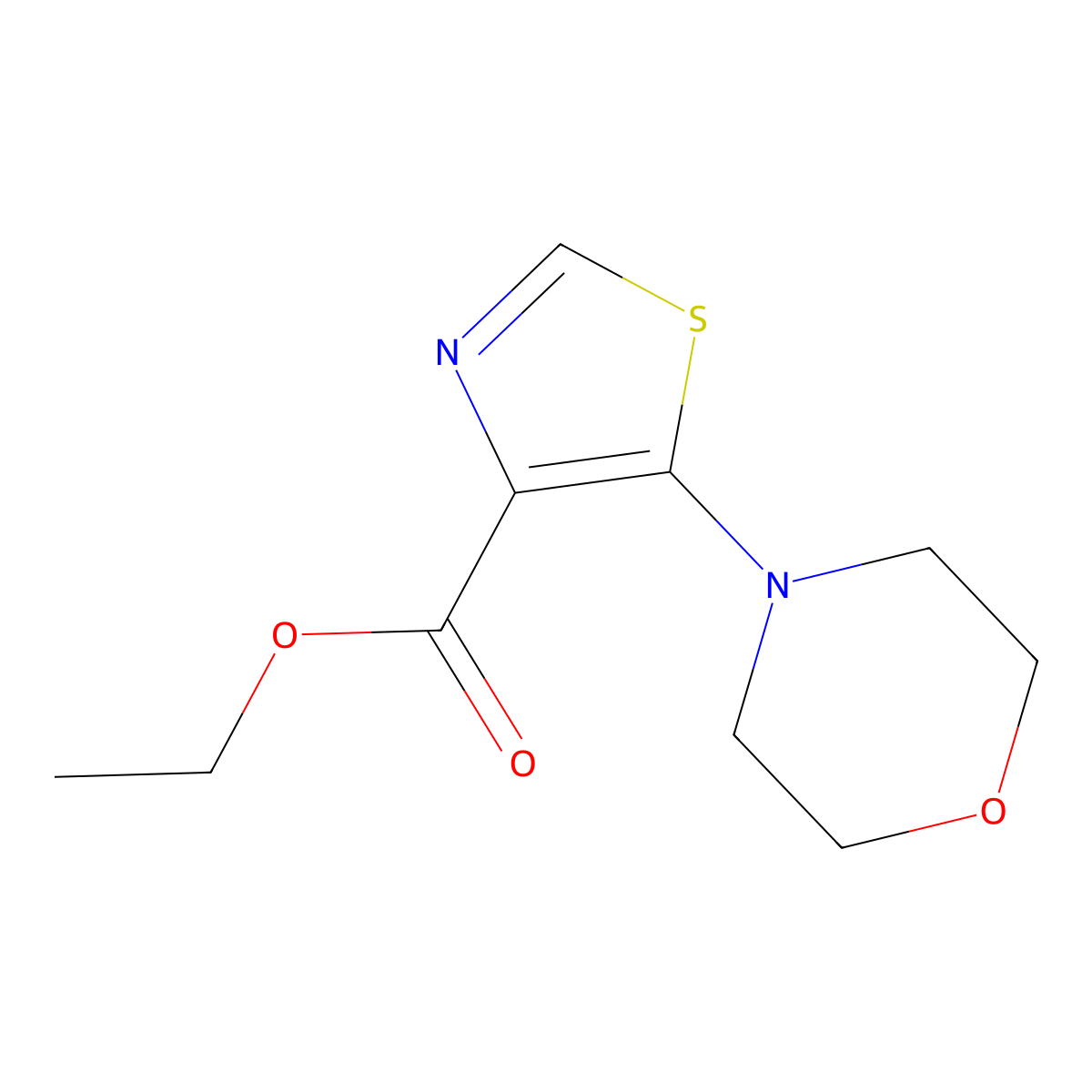 4-Thiazolecarboxylic acid, 5-(4-morpholinyl)-, ethyl ester molecular structure, CAS 2070857-39-3