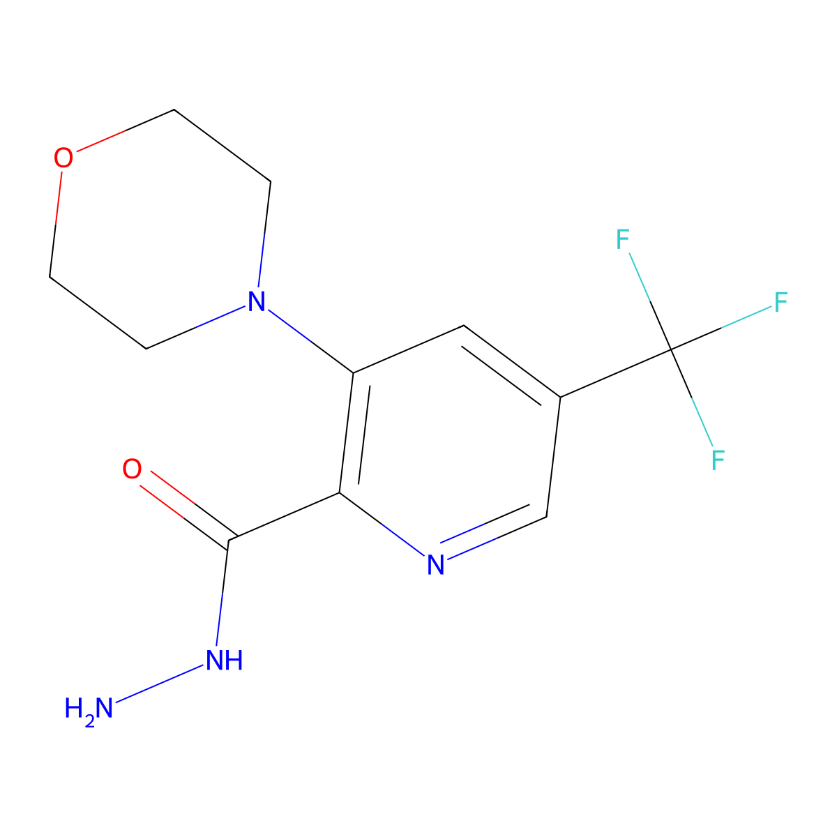 3-Morpholino-5-(trifluoromethyl)picolinohydrazide molecular structure, CAS 2070860-44-3