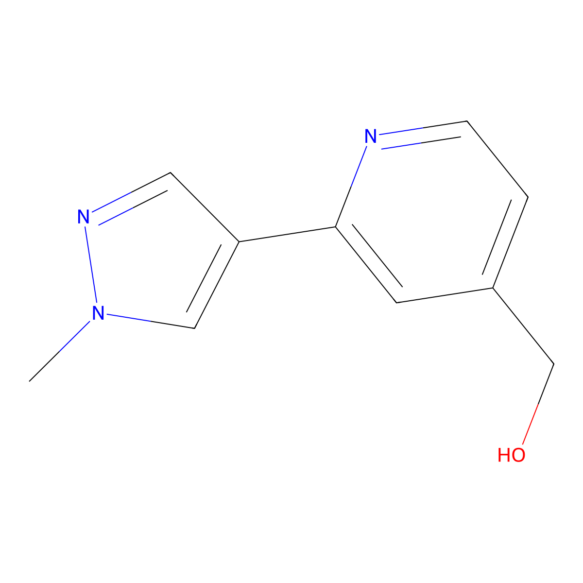 (2-(1-Methyl-1H-pyrazol-4-yl)pyridin-4-yl)methanol molecular structure, CAS 2070865-36-8