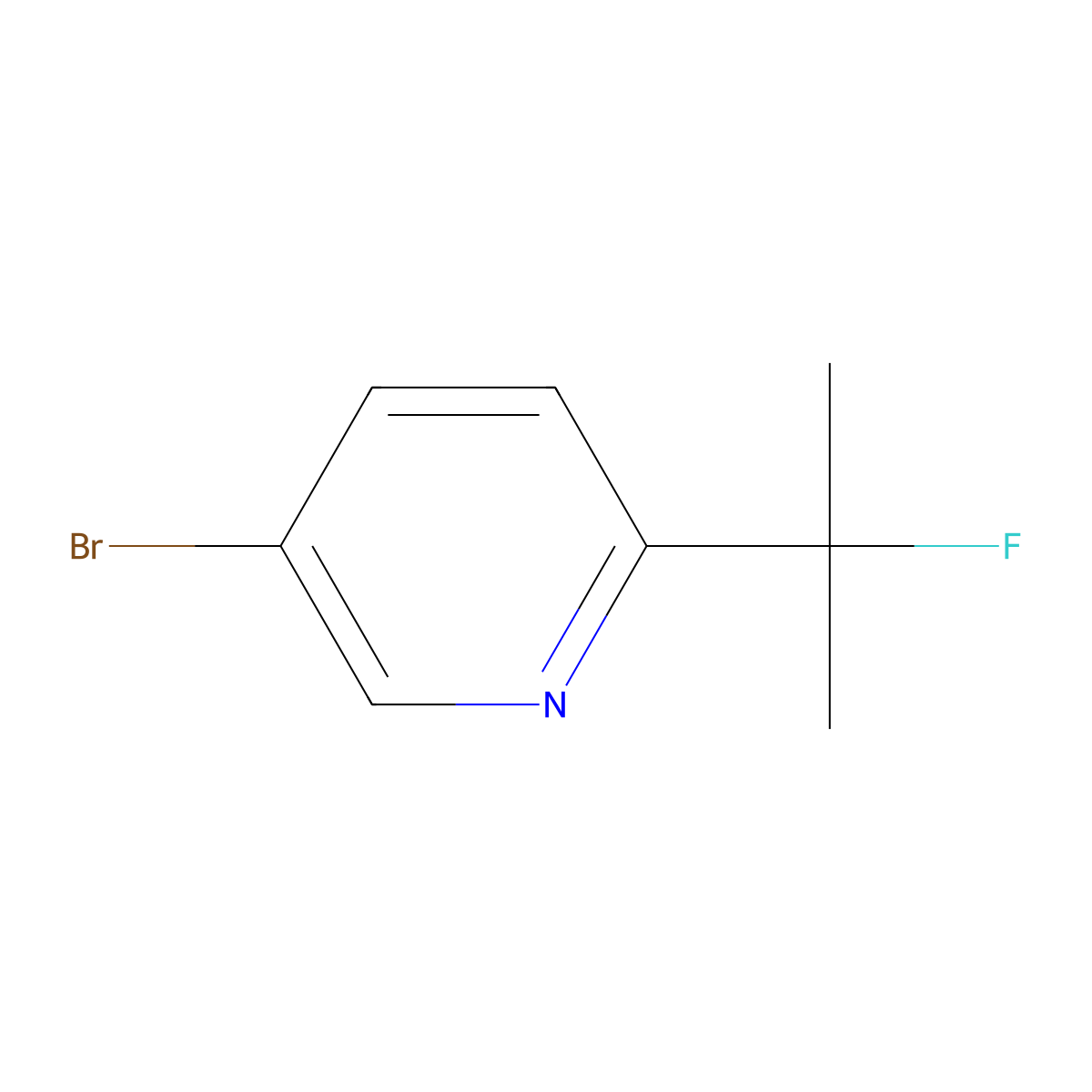 5-Bromo-2-(2-fluoro-2-propyl)pyridine molecular structure, CAS 2070867-74-0
