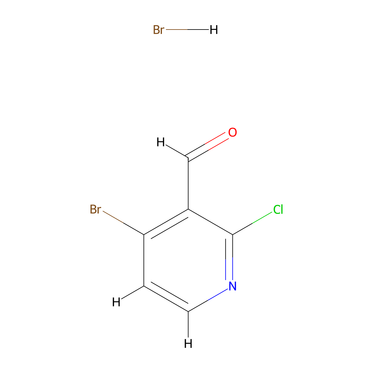 4-Bromo-2-chloropyridine-3-carbaldehyde hydrobromide molecular structure, CAS 2070896-25-0