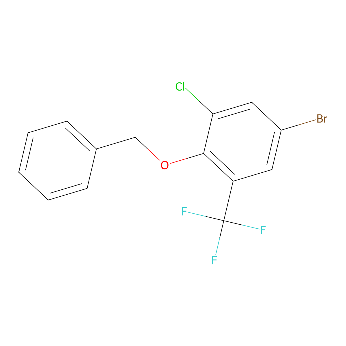 1-(Benzyloxy)-4-bromo-6-chloro-2-(trifluoromethyl)benzene molecular structure, CAS 2070896-27-2