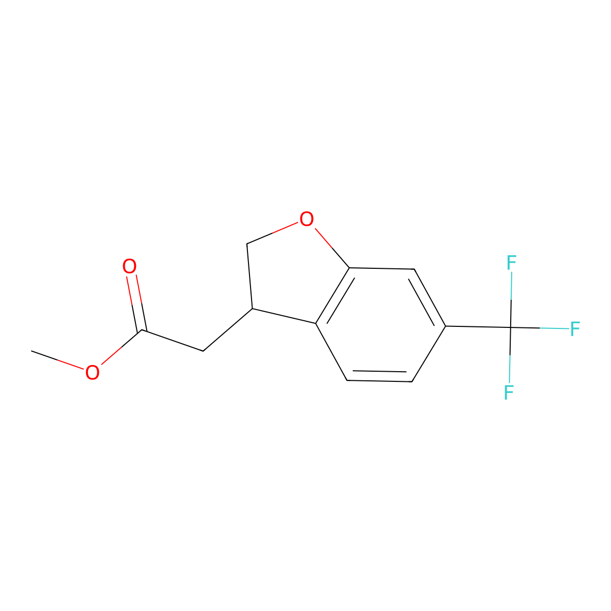 Methyl 6-(Trifluoromethyl)-2,3-dihydrobenzofuran-3-acetate molecular structure, CAS 2070896-28-3