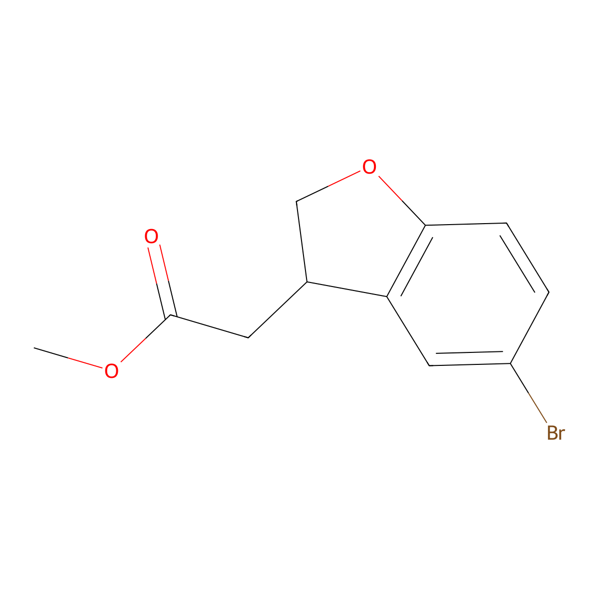 Methyl 5-Bromo-2,3-dihydrobenzofuran-3-acetate molecular structure, CAS 2070896-29-4