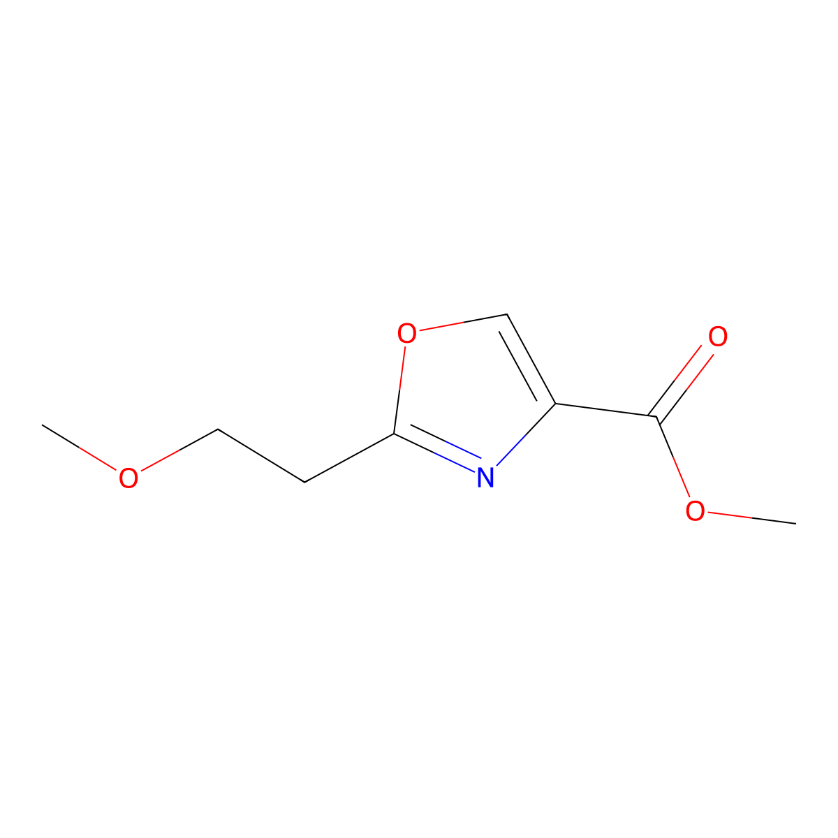 Methyl 2-(2-Methoxyethyl)oxazole-4-carboxylate molecular structure, CAS 2070896-30-7
