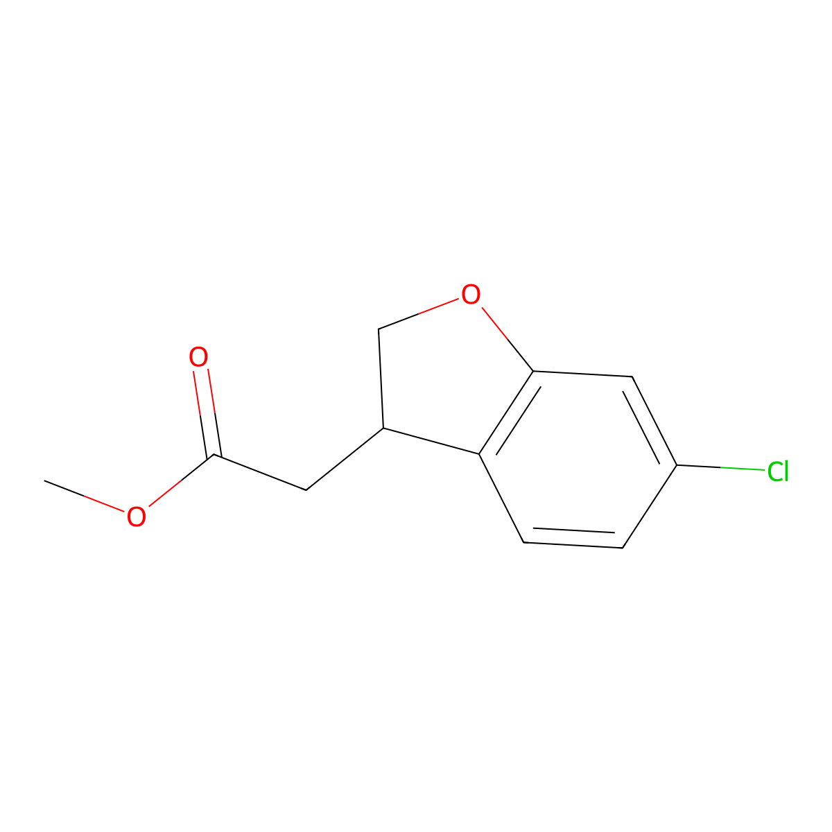 Methyl 6-Chloro-2,3-dihydrobenzofuran-3-acetate molecular structure, CAS 2070896-41-0