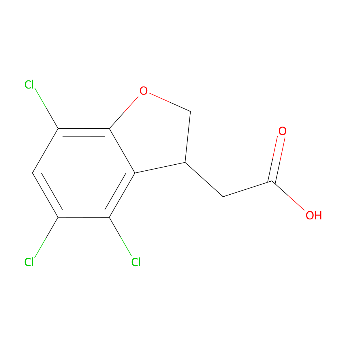4,5,7-Trichloro-2,3-dihydrobenzofuran-3-acetic Acid molecular structure, CAS 2070896-42-1