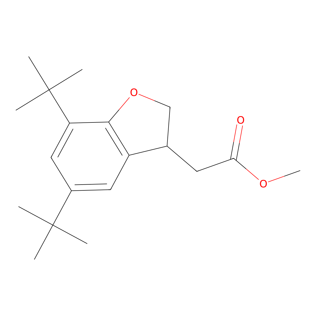 Methyl 5,7-Di-tert-butyl-2,3-dihydrobenzofuran-3-acetate molecular structure, CAS 2070896-45-4