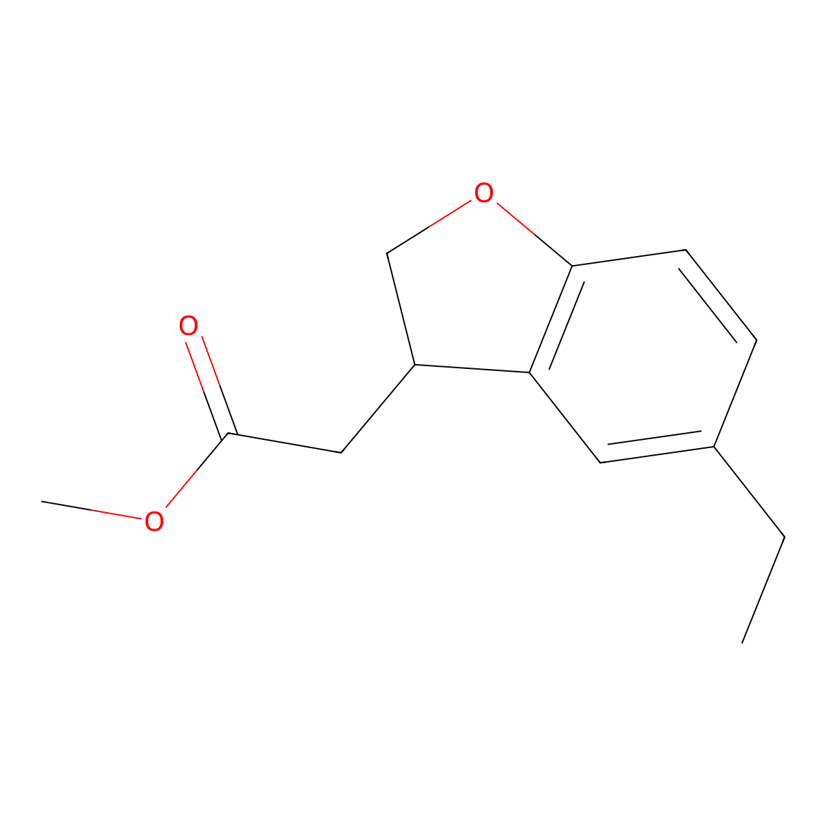 Methyl 5-Ethyl-2,3-dihydrobenzofuran-3-acetate molecular structure, CAS 2070896-48-7