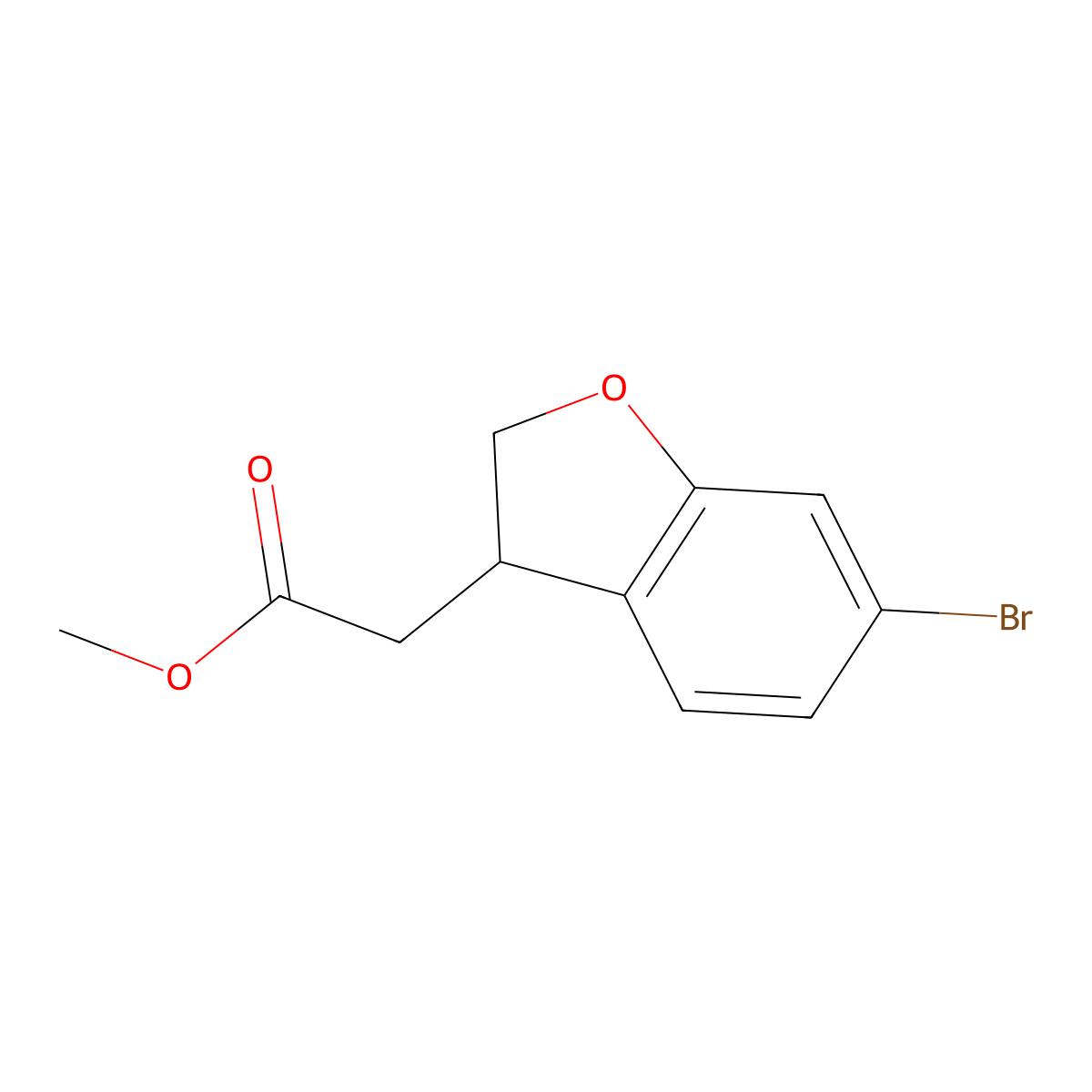 Methyl 6-Bromo-2,3-dihydrobenzofuran-3-acetate molecular structure, CAS 2070896-49-8