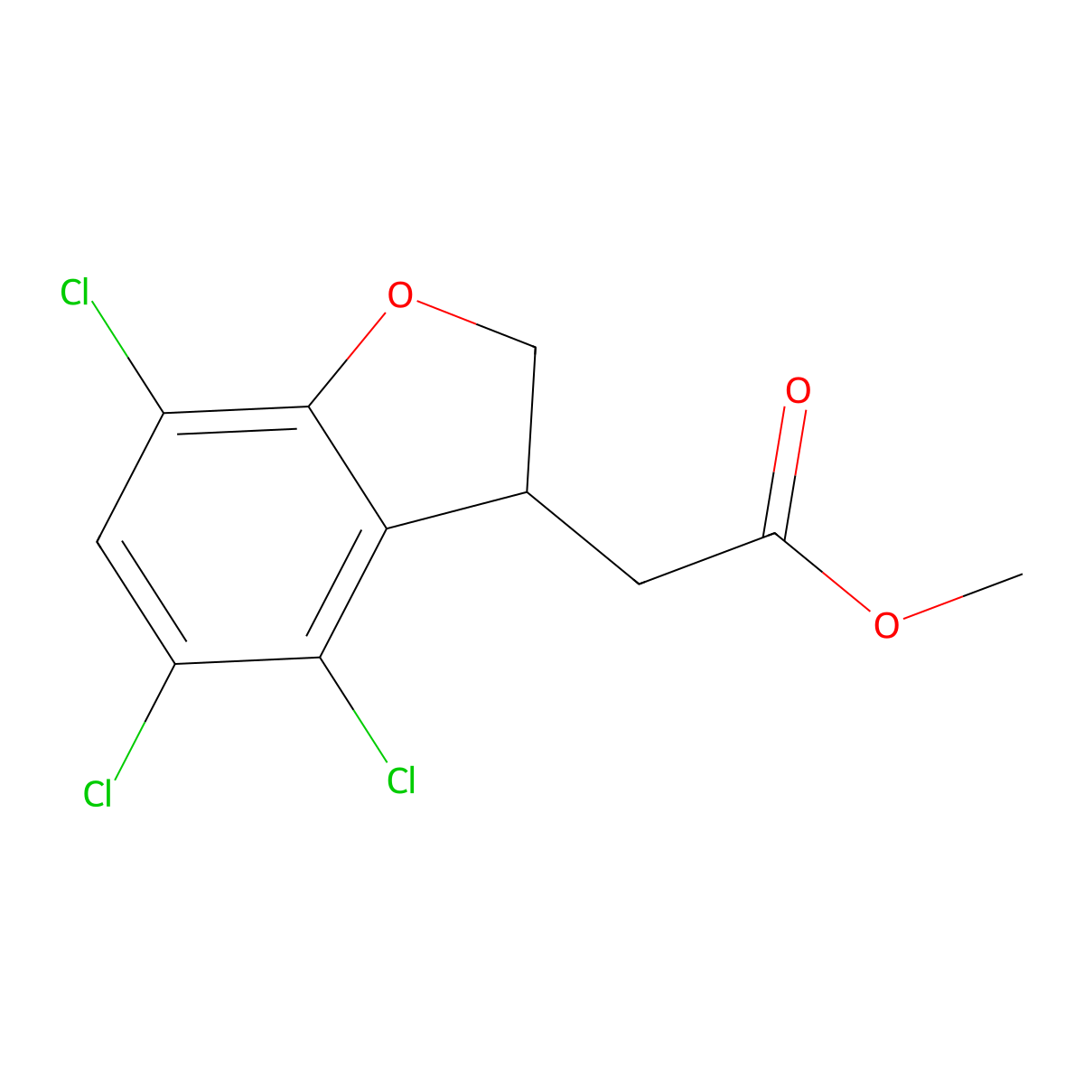 Methyl 4,5,7-Trichloro-2,3-dihydrobenzofuran-3-acetate molecular structure, CAS 2070896-51-2
