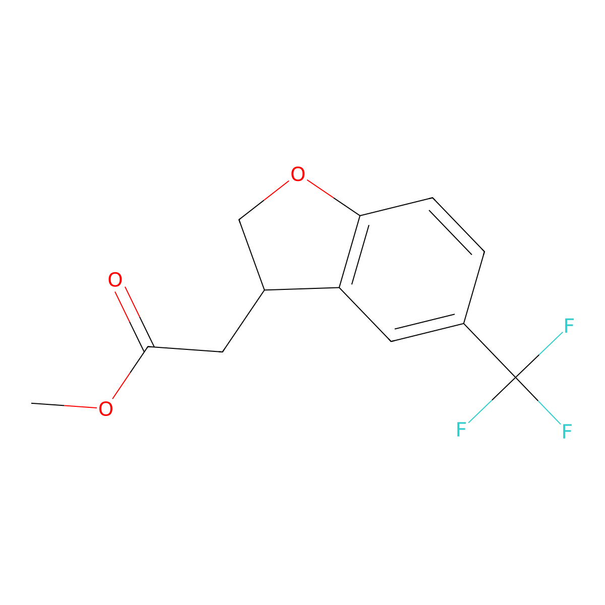 Methyl 5-(Trifluoromethyl)-2,3-dihydrobenzofuran-3-acetate molecular structure, CAS 2070896-52-3