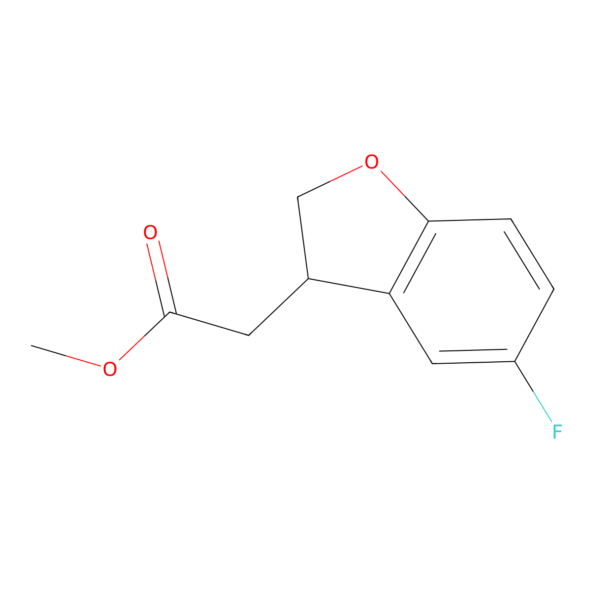Methyl 5-Fluoro-2,3-dihydrobenzofuran-3-acetate molecular structure, CAS 2070896-53-4