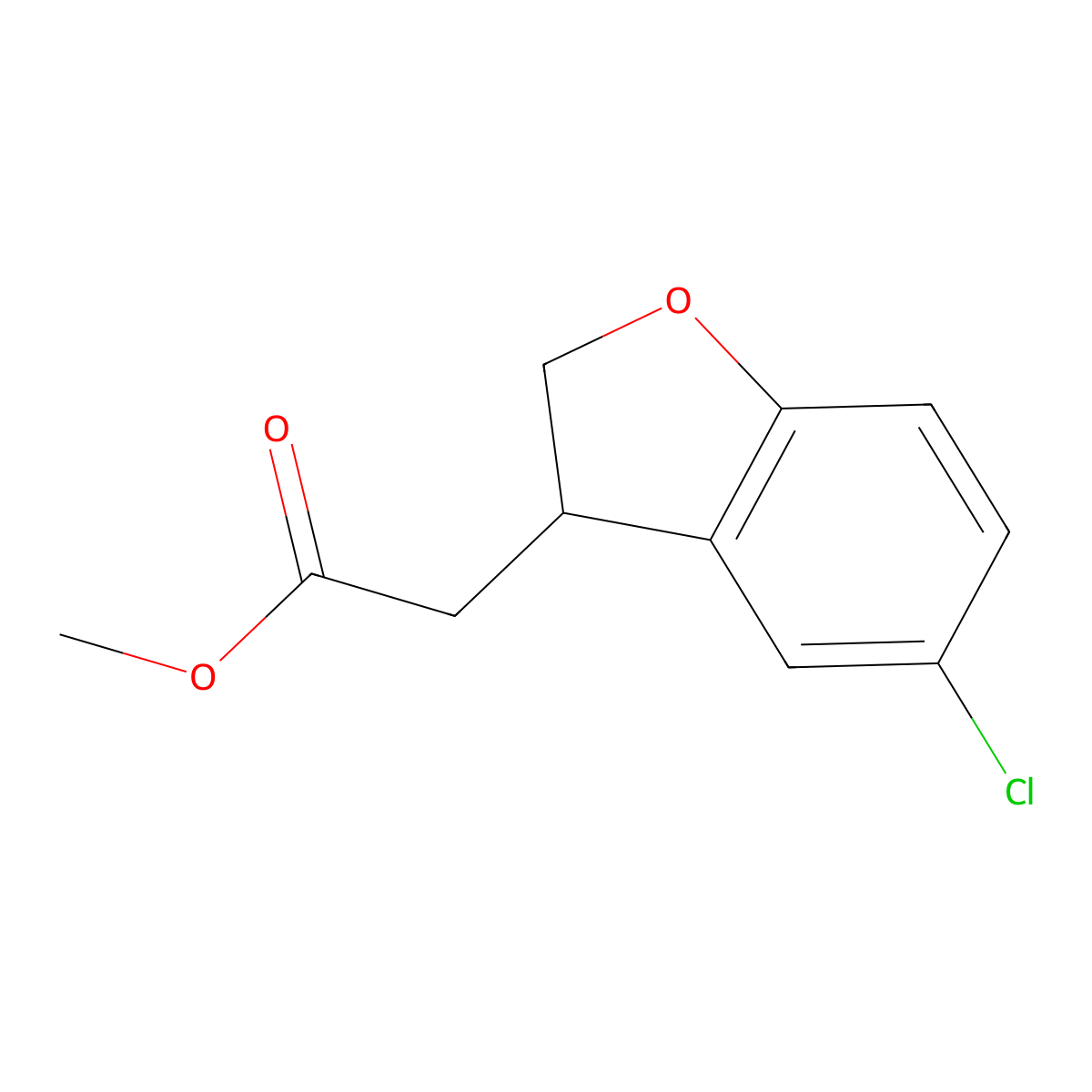 Methyl 5-Chloro-2,3-dihydrobenzofuran-3-acetate molecular structure, CAS 2070896-54-5