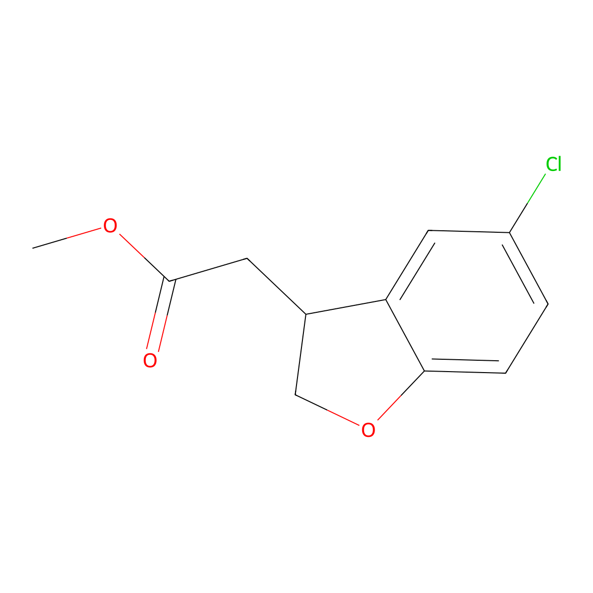 Methyl 5-Chloro-2,3-dihydrobenzofuran-3-acetate molecular structure, CAS 2070896-54-5