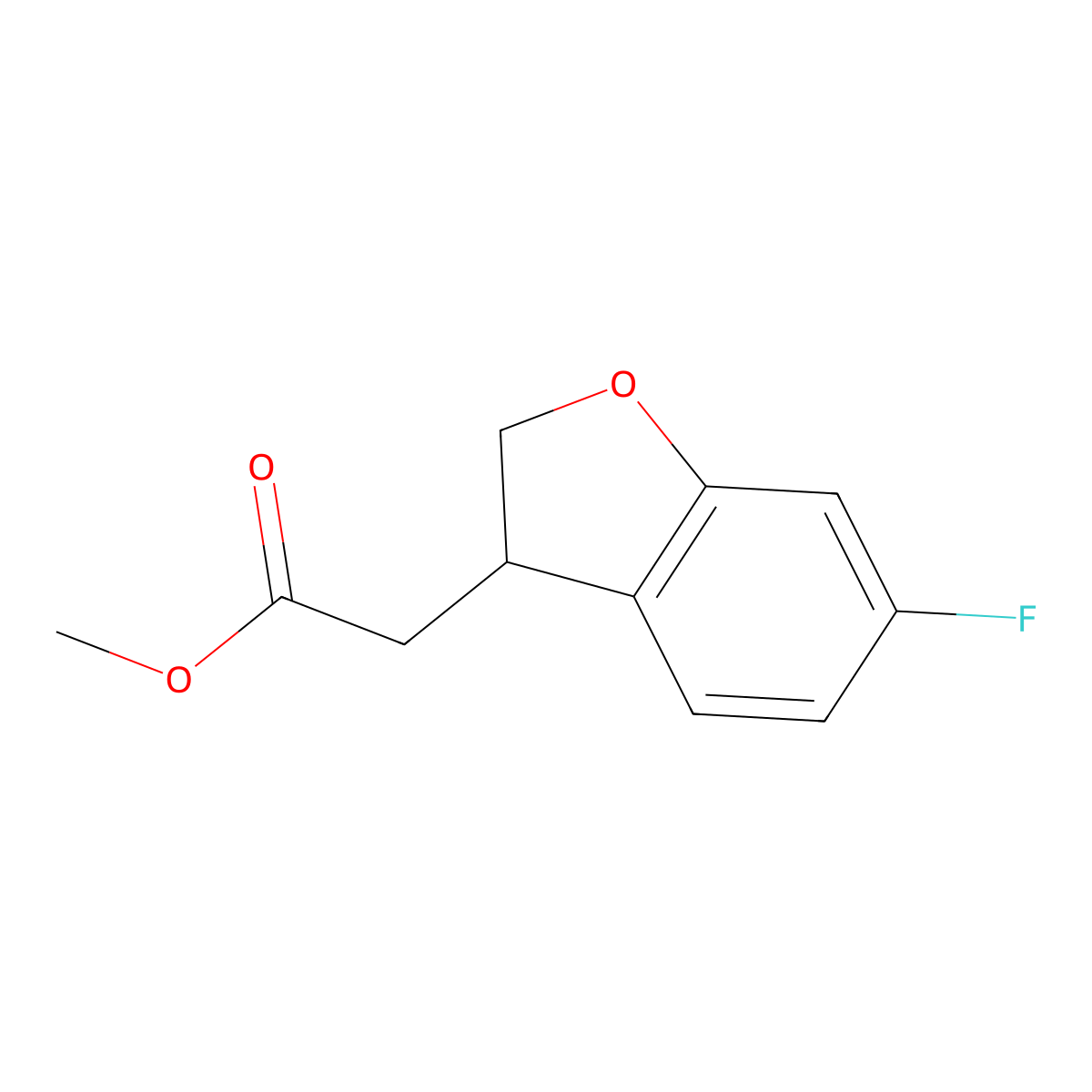 Methyl 6-Fluoro-2,3-dihydrobenzofuran-3-acetate molecular structure, CAS 2070896-64-7
