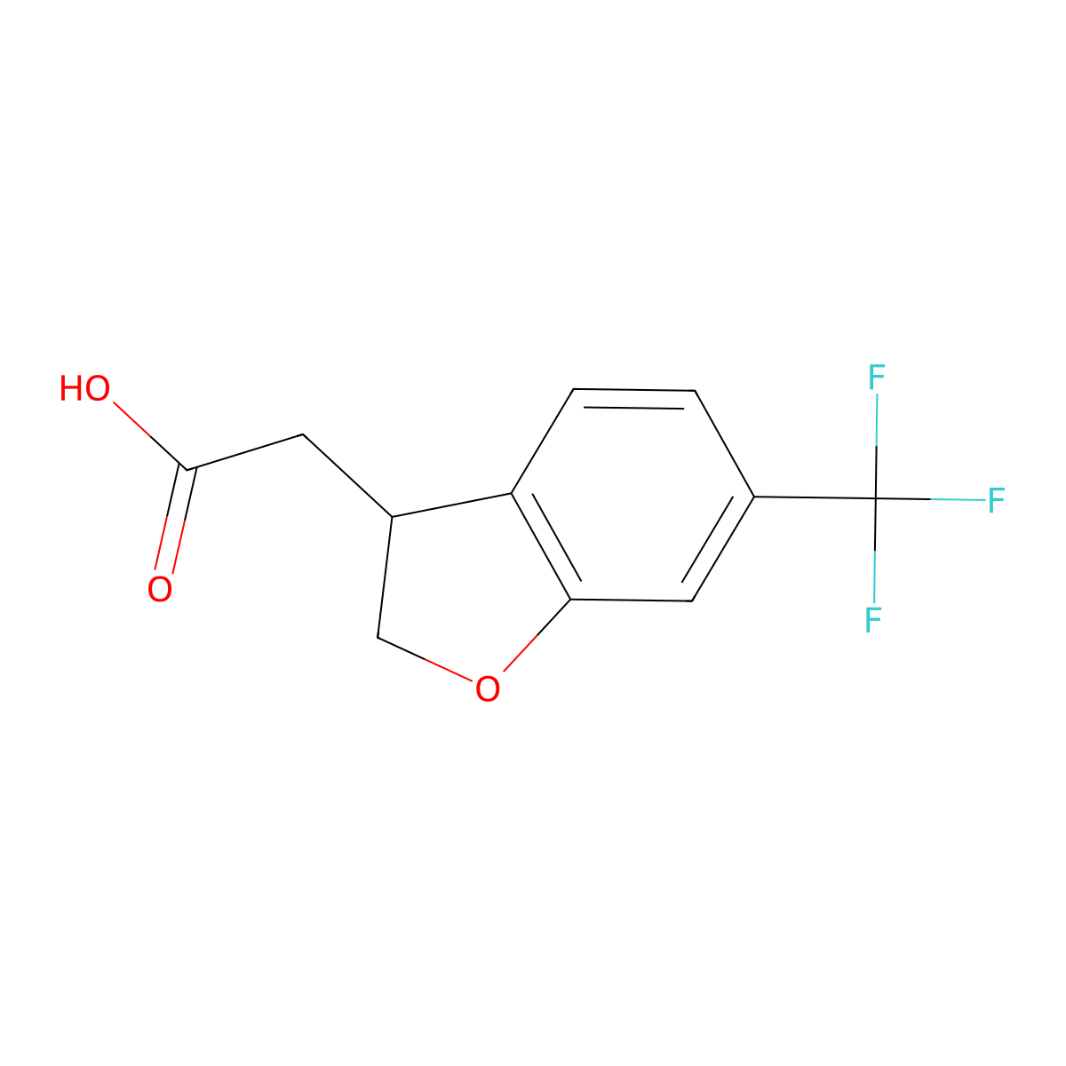 6-(Trifluoromethyl)-2,3-dihydrobenzofuran-3-acetic Acid molecular structure, CAS 2070896-66-9