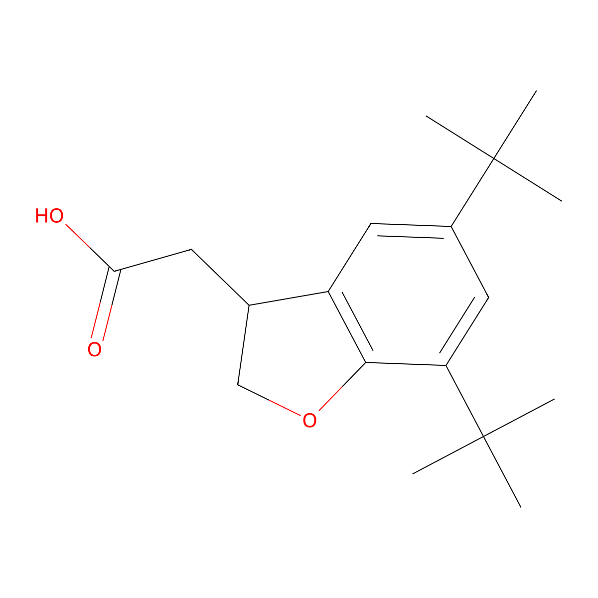 5,7-Di-tert-butyl-2,3-dihydrobenzofuran-3-acetic Acid molecular structure, CAS 2070896-67-0