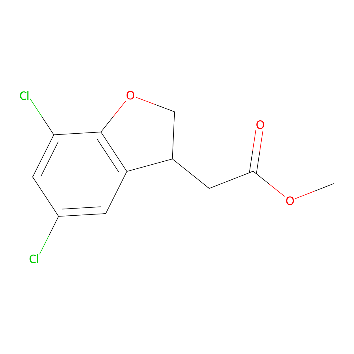 Methyl 5,7-Dichloro-2,3-dihydrobenzofuran-3-acetate molecular structure, CAS 2070896-69-2