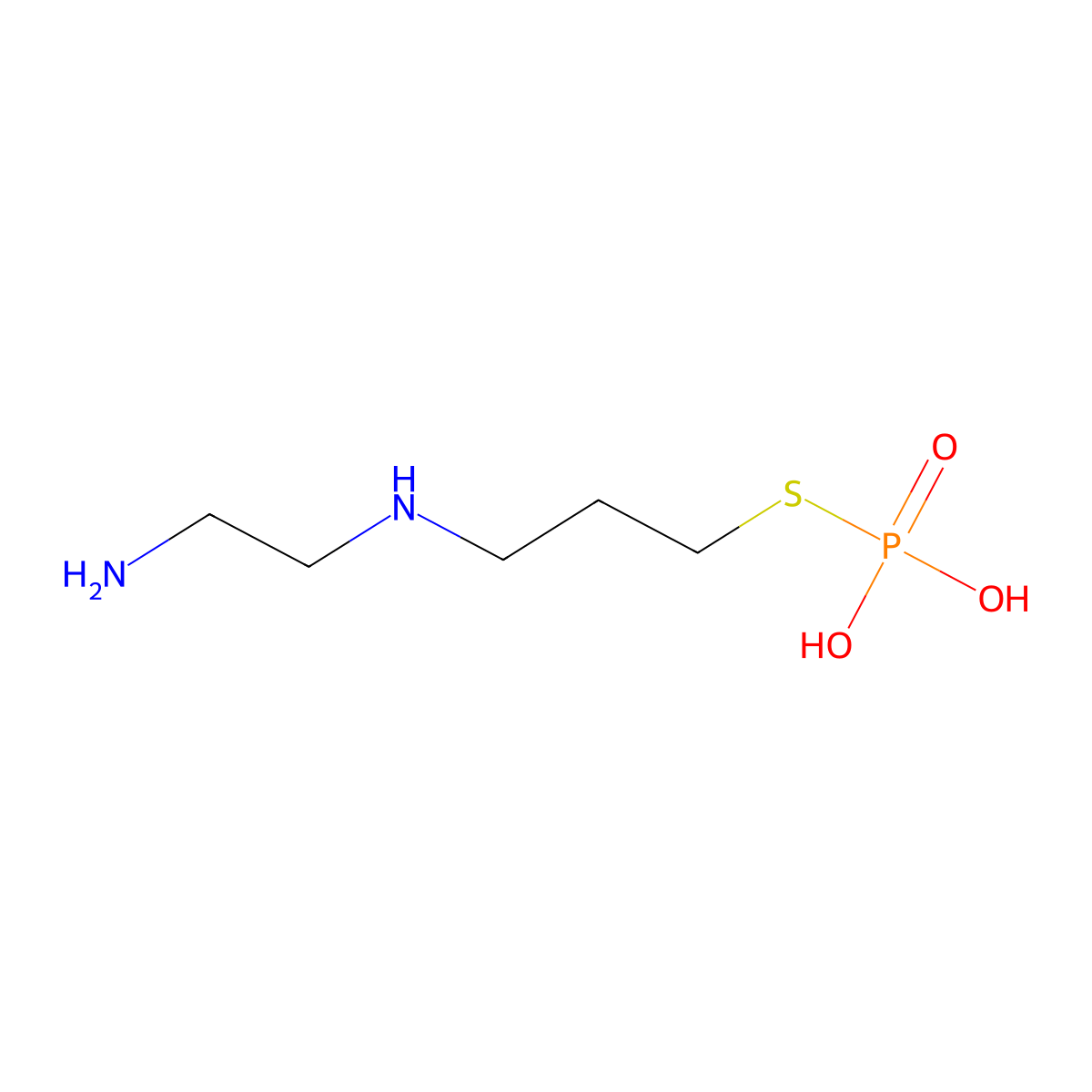Phosphorothioic acid, S-(3-((2-aminoethyl)amino)propyl) ester molecular structure, CAS 20709-38-0