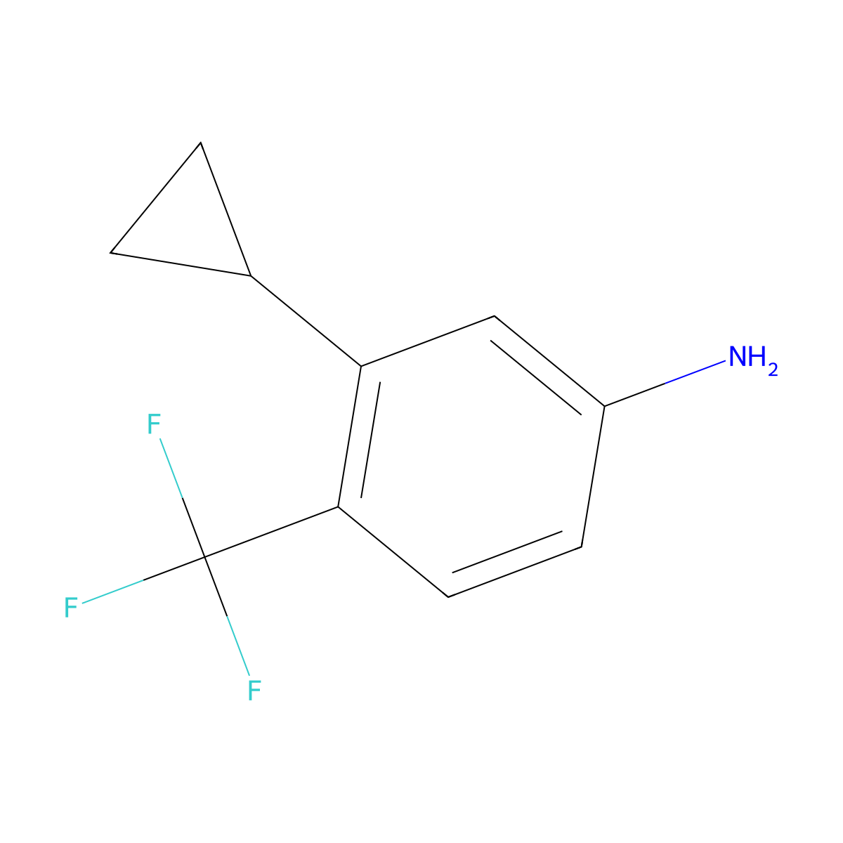 3-Cyclopropyl-4-(trifluoromethyl)aniline molecular structure, CAS 2070903-40-9