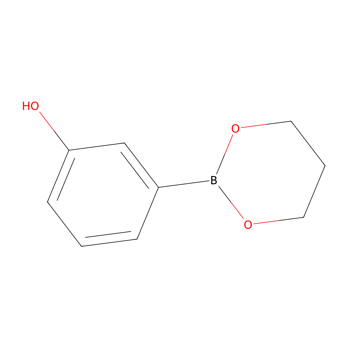 3-(1,3,2-Dioxaborinan-2-yl)phenol molecular structure, CAS 2070921-87-6
