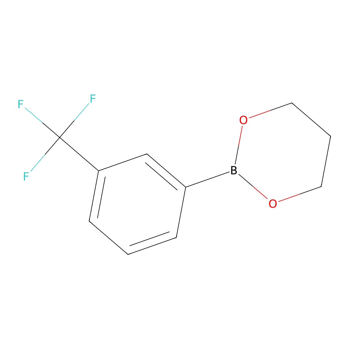 2-(3-(Trifluoromethyl)phenyl)-1,3,2-dioxaborinane molecular structure, CAS 2070921-92-3